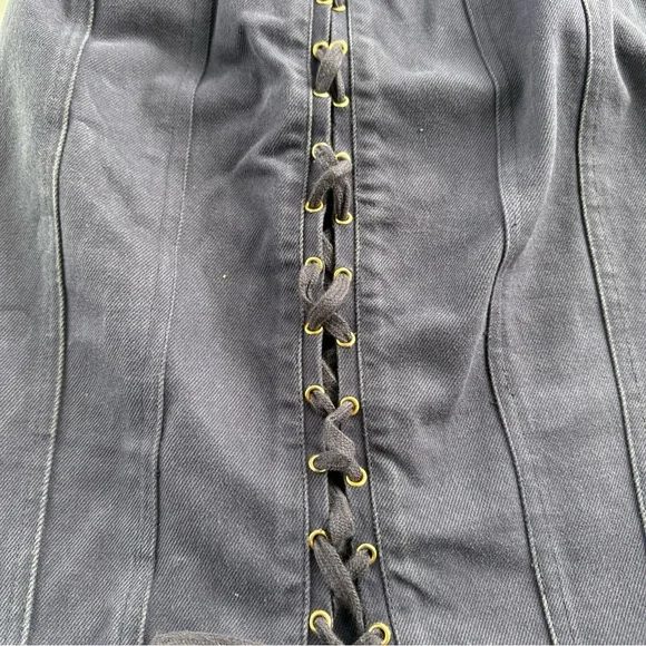 SOLD Jean Paul Gaultier Junior Gaultier Vintage 1988 Corset Lace-Up Denim Skirt - Picture 6 of 13